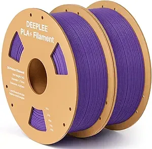 Deeplee3D DEEPLEE PLA+ 3D Printer Filament, PLA Plus with Dimensional Accuracy +/-, Higher Strength and Toughness, Neatly Wound, No Clogging, Fits for Most FDM 3D Printers, 2 Pack 1kg Purple