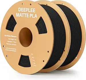 Deeplee3D DEEPLEE Matte PLA Filament, 3D Printer Filament Dimensional Accuracy +/-, No Clogging, Higher Toughness, Cardboard Spool 3D Filament, 2 Pack Black