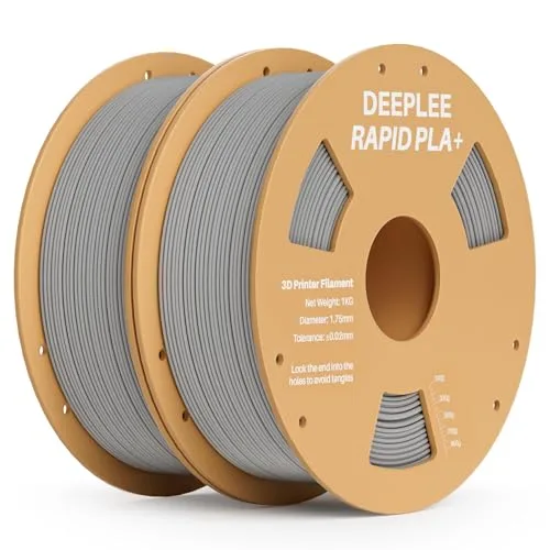 Deeplee3D DEEPLEE Rapid PLA Plus Filament, High Speed 3D Printer Filament Up to/s, PLA+ Filament Dimensional Accuracy +/- Fits Most FDM 3D Printer, Cardboard Spool 2 Pack 1kg Gray