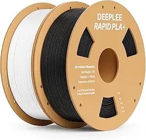 Deeplee3D DEEPLEE Rapid PLA Plus Filament, High Speed 3D Printer Filament Up to/s, PLA+ Filament Dimensional Accuracy +/- Fits Most FDM 3D Printer, Cardboard Spool 2 Pack 1kg Black & White