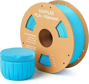 Deeplee3D DEEPLEE PLA+ 3D Printer Filament, PLA Plus with Dimensional Accuracy +/-, Higher Strength and Toughness, Neatly Wound, No Clogging, Fits for Most FDM 3D Printers, 1KG Sky Blue
