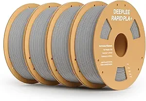 Deeplee3D DEEPLEE Rapid PLA Plus Filament, High Speed 3D Printer Filament Up to/s, PLA+ Filament Dimensional Accuracy +/- Fits Most FDM 3D Printer, Cardboard Spool 4 Pack 1kg Gray