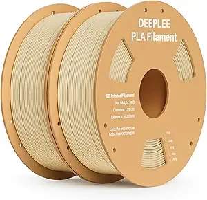Deeplee3D DEEPLEE PLA 3D Printer Filament, Dimensional Accuracy +/-, Neatly Wound, No Clogging, Vacuum Package, Fits for Most FDM 3D Printers, 2 Pack 1kg Beige
