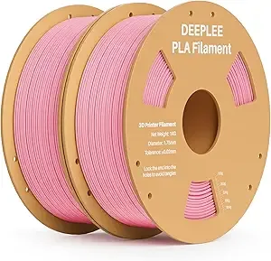 Deeplee3D DEEPLEE PLA 3D Printer Filament, Dimensional Accuracy +/-, Neatly Wound, No Clogging, Vacuum Package, Fits for Most FDM 3D Printers, 2 Pack 1kg Pink