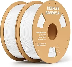 Deeplee3D DEEPLEE Rapid PLA Plus Filament, High Speed 3D Printer Filament Up to/s, PLA+ Filament Dimensional Accuracy +/- Fits Most FDM 3D Printer, Cardboard Spool 2 Pack 1kg White