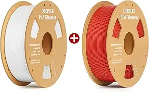 Deeplee3D DEEPLEE PLA 3D Printer Filament, 1KG White & 1KG Red