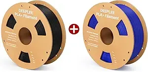 Deeplee3D DEEPLEE PLA+ 3D Printer Filament, 1KG Black & 1KG Dark Blue