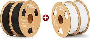 Deeplee3D DEEPLEE PLA 3D Printer Filament 2kg Black and DEEPLEE PLA+ 3D Printer Filament 2kg White