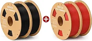 Deeplee3D DEEPLEE PLA+ 3D Printer Filament 2KG Black and 2KG Red
