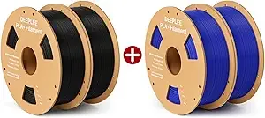 Deeplee3D DEEPLEE PLA+ 3D Printer Filament, 2KG Black and 2KG Dark Blue