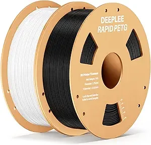 Deeplee3D DEEPLEE Rapid PETG Filament, High Speed PETG 3D Printer Filament Up to/s, Dimensional Accuracy +/-, Fits for Most FDM 3D Printers, 2 Pack 1kg Black & White