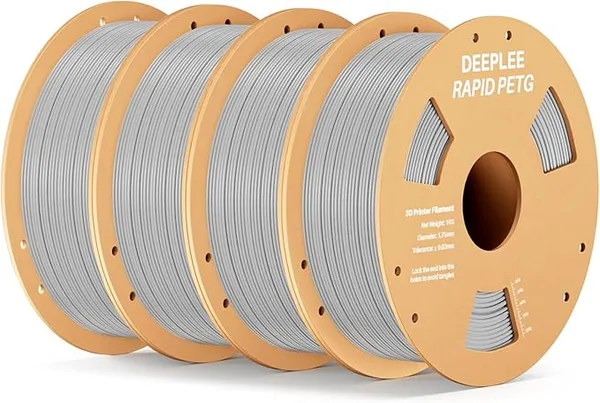 Deeplee3D DEEPLEE Rapid PETG Filament, High Speed PETG 3D Printer Filament Up to/s, Dimensional Accuracy +/-, Fits for Most FDM 3D Printers, 4 Pack 1kg Gray