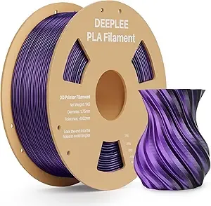 Deeplee3D PLA Silk Black, Rainbow