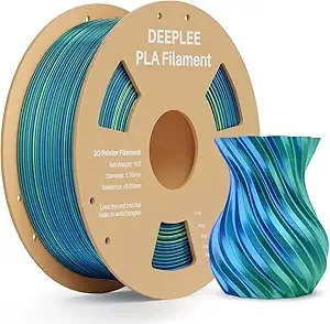 Deeplee3D PLA Silk Green, Rainbow
