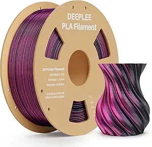 Deeplee3D PLA Silk Black, Rainbow