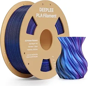Deeplee3D PLA Silk Black, Rainbow