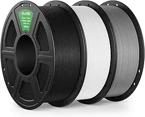 Deeplee3D DEEPLEE PLA PRO Filament, Stronger Toughness 3D Printer Filament, PLA Filament Dimensional Accuracy +/-, Neatly Wound, Fits Most FDM 3D Printer, 3 Pack Black & White & Grey