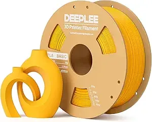 Deeplee3D DEEPLEE PLA Basic 3D Printer Filament, 3D Printing Filament with Dimensional Accuracy +/-, Neatly Wound, No Clogging, Fits for Most FDM 3D Printers 1KG Sunflower Yellow