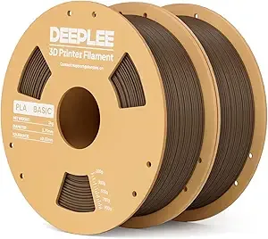 Deeplee3D DEEPLEE PLA Basic 3D Printer Filament, 3D Printing Filament with Dimensional Accuracy +/-, Neatly Wound, No Clogging, Best for Beginners, Fits for Most FDM 3D Printers 2KG Brown