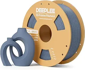 Deeplee3D DEEPLEE PLA Basic 3D Printer Filament, 3D Printing Filament with Dimensional Accuracy +/-, Neatly Wound, No Clogging, Best for Beginners, Fits for Most FDM 3D Printers 1KG Blue Grey