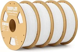 Deeplee3D DEEPLEE PLA Basic 3D Printer Filament, 3D Printing Filament with Dimensional Accuracy +/-, Neatly Wound, No Clogging, Best for Beginners, Fits for Most FDM 3D Printers 4KG White