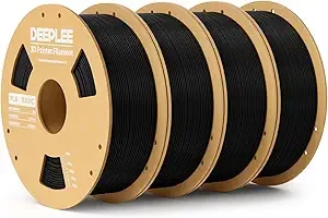 Deeplee3D DEEPLEE PLA Basic 3D Printer Filament, 3D Printing Filament with Dimensional Accuracy +/-, Neatly Wound, No Clogging, Best for Beginners, Fits for Most FDM 3D Printers 4KG Black