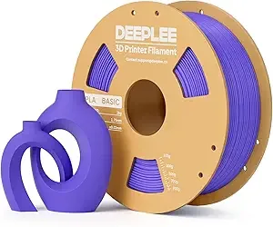 Deeplee3D DEEPLEE PLA Basic 3D Printer Filament, 3D Printing Filament with Dimensional Accuracy +/-, Neatly Wound, No Clogging, Best for Beginners, Fits for Most FDM 3D Printers 1KG Purple