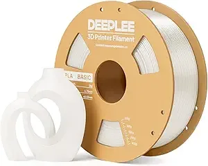 Deeplee3D DEEPLEE PLA Basic 3D Printer Filament, 3D Printing Filament with Dimensional Accuracy +/-, Neatly Wound, No Clogging, Best for Beginners, Fits for Most FDM 3D Printers 1KG Translucent