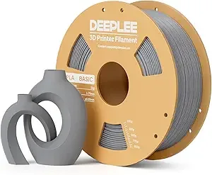Deeplee3D DEEPLEE PLA Basic 3D Printer Filament, 3D Printing Filament with Dimensional Accuracy +/-, Neatly Wound, No Clogging, Best for Beginners, Fits for Most FDM 3D Printers 1KG Grey