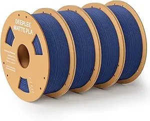 Deeplee3D DEEPLEE Matte PLA Filament, 3D Printer Filament Dimensional Accuracy +/-, No Clogging, Higher Toughness, Cardboard Spool 3D Filament, 4 Pack Navy Blue