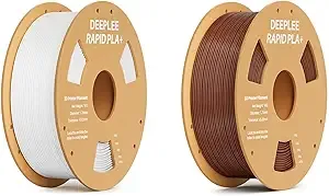 Deeplee3D DEEPLEE Rapid PLA Plus Filament, High Speed 3D Printer Filament Up to/s, White 1kg and Brown 1kg
