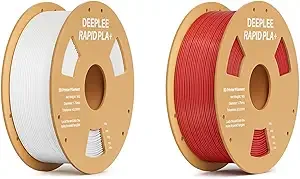 Deeplee3D DEEPLEE Rapid PLA Plus Filament, High Speed 3D Printer Filament Up to/s, White 1kg and Red 1kg