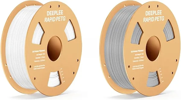 Deeplee3D DEEPLEE Rapid PETG Filament, High Speed PETG 3D Printer Filament Up to/s, 1kg White and 1kg Gray