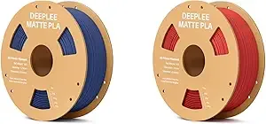 Deeplee3D DEEPLEE Matte PLA Filament, 3D Printer Filament Dimensional Accuracy +/-, 1kg Navy Blue and 1kg Ruby Red