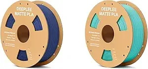 Deeplee3D DEEPLEE Matte PLA Filament, 3D Printer Filament Dimensional Accuracy +/-, 1kg Navy Blue and 1kg Teal Green