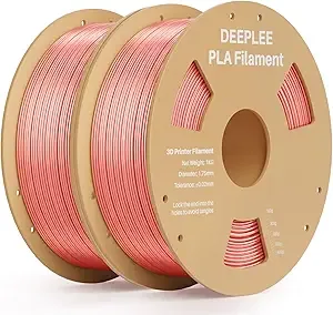 Deeplee3D DEEPLEE Silk PLA 3D Printer Filament 2kg, Silk Peach Pink PLA, Dimensional Accuracy +/-, Smooth & Shiny Texture, Multi Color 3D Printing Filament
