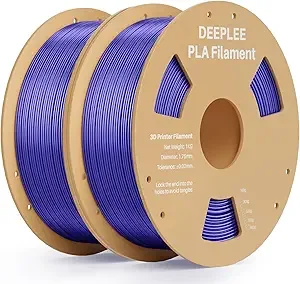 Deeplee3D DEEPLEE Silk PLA 3D Printer Filament 2kg, Silk Bluish Purple PLA, Dimensional Accuracy +/-, Smooth & Shiny Texture, Multi Color 3D Printing Filament