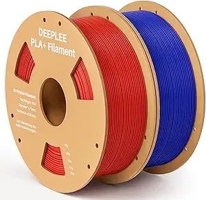 Deeplee3D DEEPLEE PLA+ 3D Printer Filament, PLA Plus with Dimensional Accuracy +/-, Higher Strength and Toughness, Neatly Wound, No Clogging, 2 Pack 1kg Red & Dark Blue