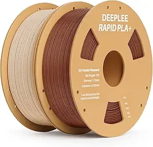 Deeplee3D DEEPLEE Rapid PLA Plus Filament, High Speed 3D Printer Filament Up to/s, PLA+ Filament Dimensional Accuracy +/- Fits Most FDM 3D Printer, Cardboard Spool 2 Pack 1kg Beige & Brown