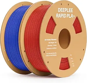 Deeplee3D DEEPLEE Rapid PLA Plus Filament, High Speed 3D Printer Filament Up to/s, PLA+ Filament Dimensional Accuracy +/- Fits Most FDM 3D Printer, Cardboard Spool 2 Pack 1kg Red & Blue