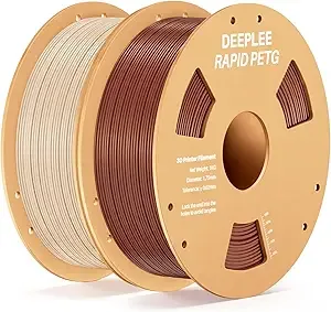 Deeplee3D DEEPLEE Rapid PETG Filament, High Speed PETG 3D Printer Filament Up to/s, Dimensional Accuracy +/-, Fits for Most FDM 3D Printers, 2kg Brown & Beige