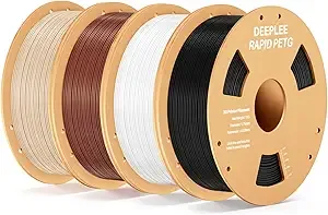 Deeplee3D DEEPLEE Rapid PETG Filament, High Speed PETG 3D Printer Filament Up to/s, Dimensional Accuracy +/-, Fits for Most FDM 3D Printers, 4kg Black & White & Brown & Beige