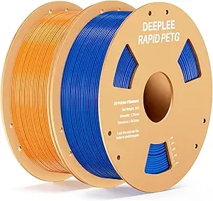 Deeplee3D DEEPLEE Rapid PETG Filament, High Speed PETG 3D Printer Filament Up to/s, Dimensional Accuracy +/-, Fits for Most FDM 3D Printers, 2kg Blue & Orange