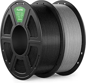 Deeplee3D DEEPLEE PLA PRO Filament, Stronger Toughness 3D Printer Filament 2KG, PLA Filament Dimensional Accuracy +/-, Neatly Wound, Fits Most FDM 3D Printer, Black and Grey