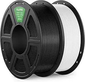 Deeplee3D DEEPLEE PLA PRO Filament, Stronger Toughness 3D Printer Filament 2KG, PLA Filament Dimensional Accuracy +/-, Neatly Wound, Fits Most FDM 3D Printer, Black and White