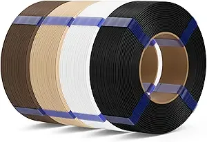 Deeplee3D DEEPLEE PLA Basic Refill Filament, No Spool 3D Printer Filament, Dimensional Accuracy +/-, Fits for Most FDM 3D Printers, 4KG Black/White/Beige/Brown