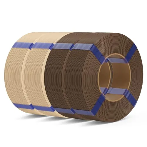 Deeplee3D DEEPLEE PLA Basic Refill Filament, No Spool 3D Printer Filament, Dimensional Accuracy +/-, Fits for Most FDM 3D Printers, 4KG Brown/Beige