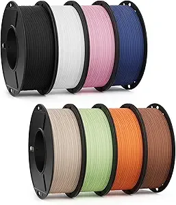 Deeplee3D DEEPLEE Matte PLA Filament 8 Pack 250g Bundle, 3D Printer Filament Dimensional Accuracy +/-, Black/White/Navy Blue/Sakura Pink/Beige/Mint Green/Orange/Earth Brown