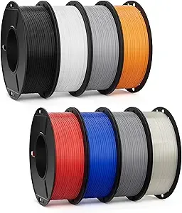 Deeplee3D DEEPLEE Rapid PETG Filament 8 Pack 250g Bundle, High Speed PETG 3D Printer Filament Up to/s, Dimensional Accuracy +/-, Black/White/Gray/Orange/Red/Blue/Clear/Dark Gray