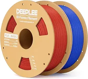 Deeplee3D DEEPLEE Basic PLA Filament, 3D Printer Filament, Red & Blue 2kg